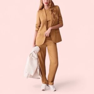J. CREW Gramercy Twill Light Cappuccino Blazer and Pants Suit Matching Suit